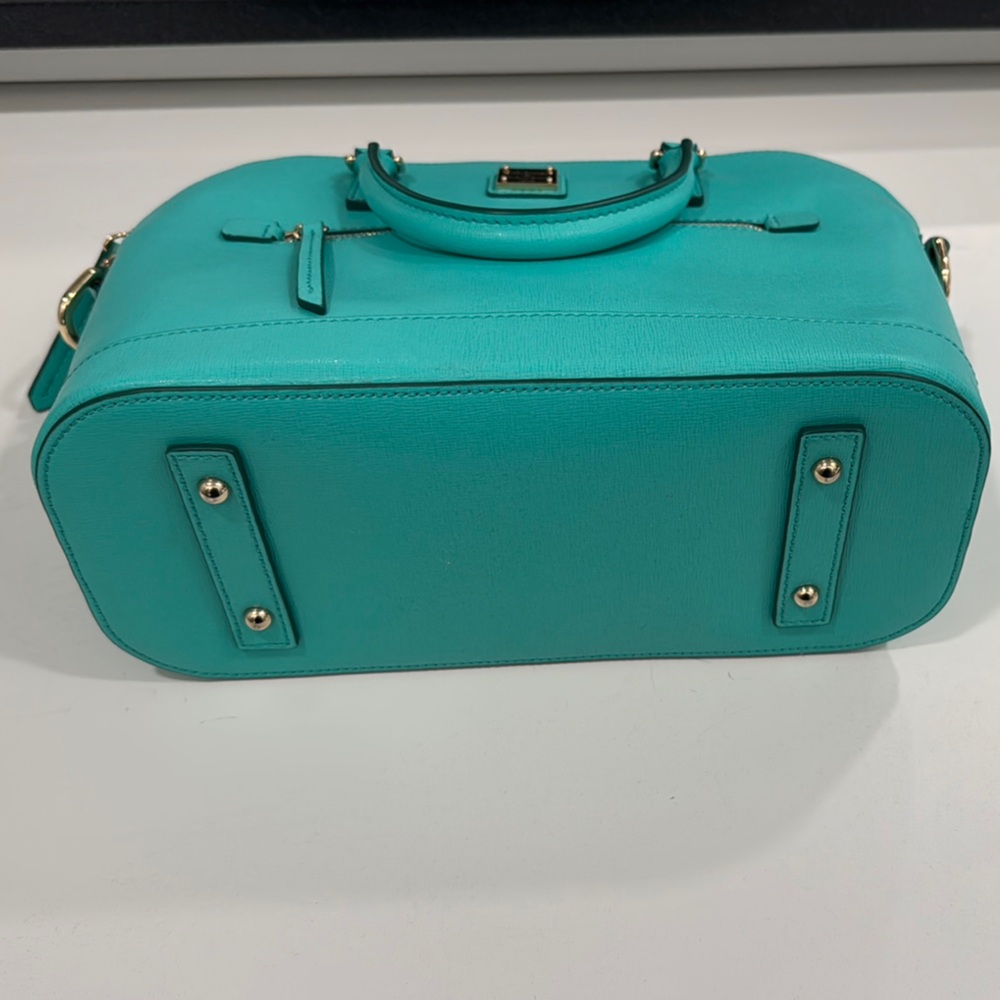 NWT Aqua Dooney & Bourke Zip Satchel & Shoulder Strap - Picture 4 of 11